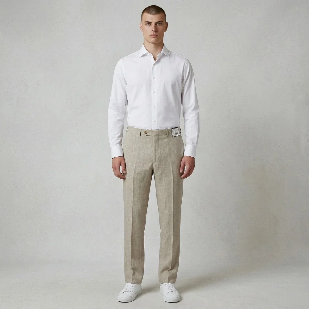 Peter Millar Harker Pant Mens 36R Beige NEW‎ Wool Linen Blend Trousers $285